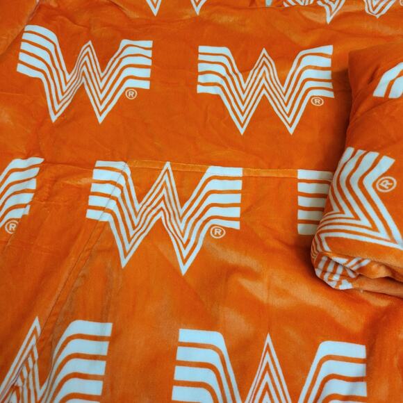Whataburger Comfy Wearable Blanket Hoodie Adult One Size Oversize White Logo - Picture 3 of 6